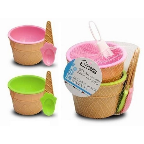 SET 2 VASOS+CUCHARAS HELADO URBAN LIVING